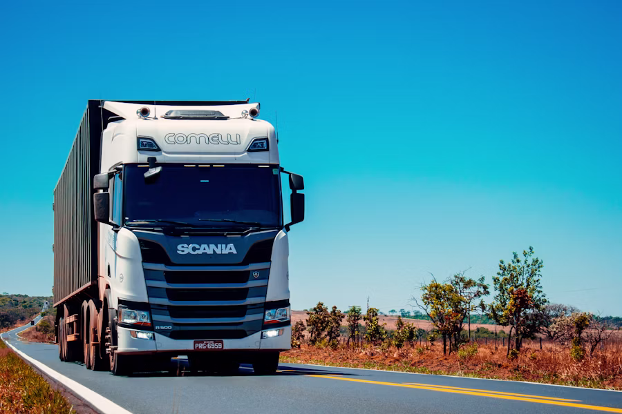 Delivery van transporting courier packages
